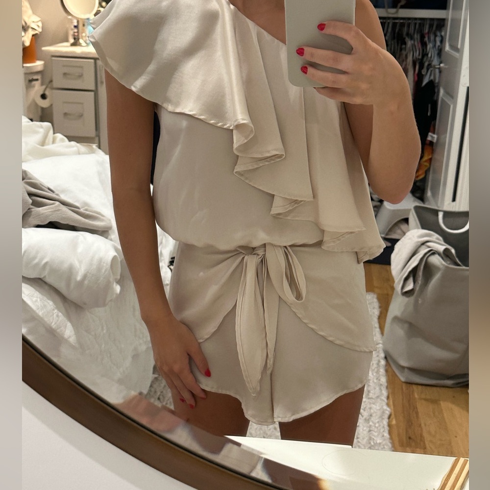 Planet blue gold romper